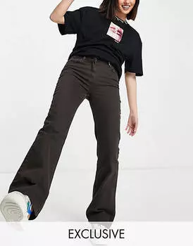 COLLUSION x008 Жесткий клеш 00-х коричневого цвета