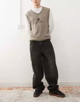 COLLUSION X011 джинсы-карпентер черного цвета - ЧЕРНЫЙ