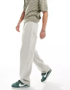 COLLUSION – x014 – Антиоблегающие мешковатые джинсы каменно-бежевого цвета со средней талией