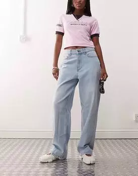 COLLUSION X014 джинсы средней посадки, свободные, светло-голубого цвета