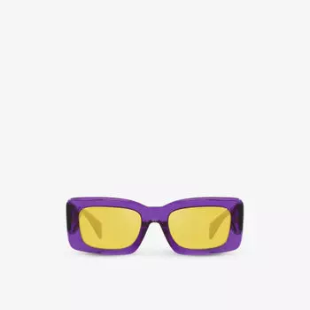 Cолнцезащитные очки из ацетата в прямоугольной оправе с фирменным логотипом Versace, фиолетовый