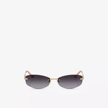 Cолнцезащитные очки Jimmy Choo овальные в металлической оправе, розовый