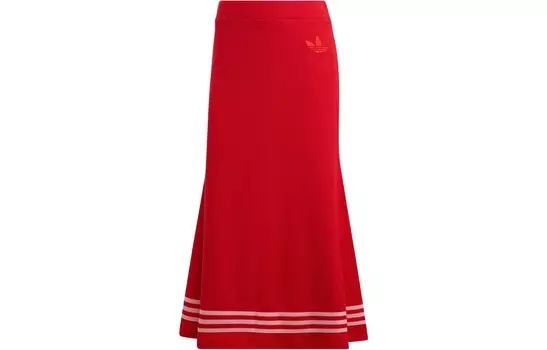 COLOR HERITAGE Повседневная длинная юбка женская красная Adidas Originals