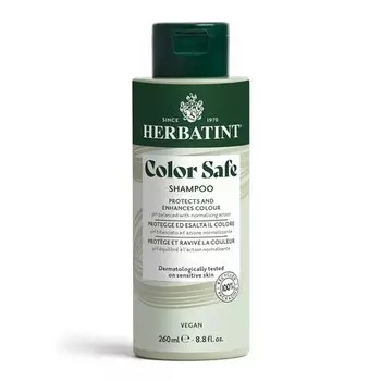 Color Safe Shampoo Color Protection 260 мл Нормализующий шампунь для окрашенных волос с органическим алоэ вера Кислотный pH 93% Натуральные ингредиенты Herbatint