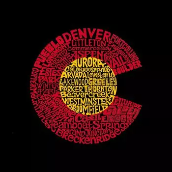 Colorado — мужская футболка премиум-класса Word Art LA Pop Art