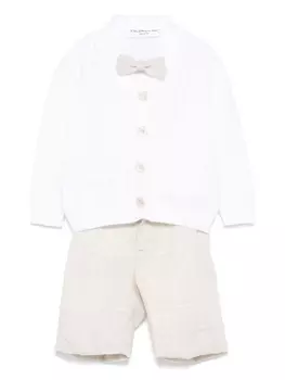 Colorichiari комплект из шортов, рубашки и кардигана в полоску, белый