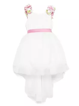 Colorichiari платье с цветочной аппликацией, белый