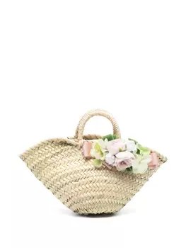 Colorichiari сумка-тоут с цветочной аппликацией, нейтральный цвет