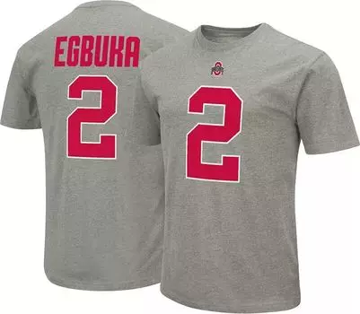 Colosseum Мужская серая футболка Ohio State Buckeyes Emeka Egbuka #2