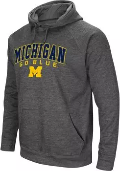 Colosseum Мужской пуловер с капюшоном Michigan Wolverines Heather Charcoal