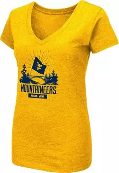 Colosseum Официальная фан-футболка женской команды West Virginia Mountaineers Gold Gold