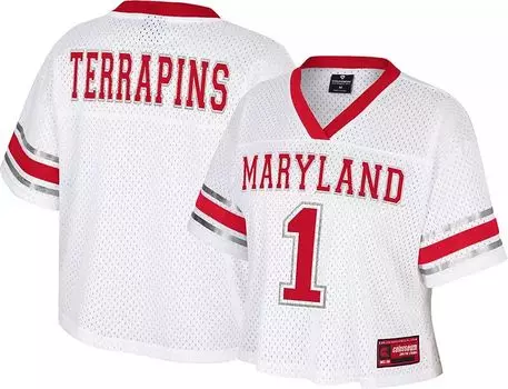 Colosseum Женское белое укороченное джерси Maryland Terrapins