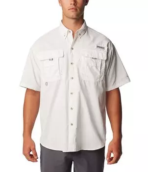 Columbia PFG Bahama II однотонная тканая рубашка свободного кроя с короткими рукавами, белый