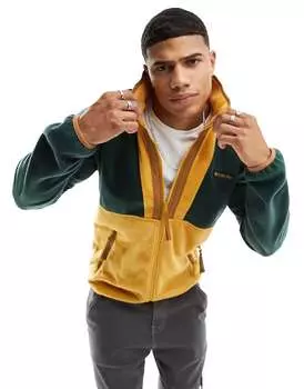 Columbia Unisex Флис Backbowl на молнии зеленого и медового цвета