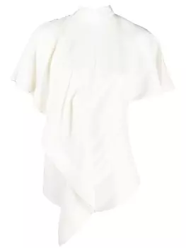 colville блузка с высоким воротником и оборками, нейтральный цвет