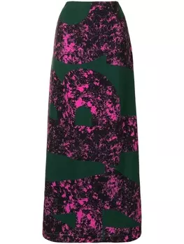 colville длинная юбка с абстрактным принтом, зеленый