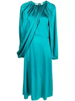 colville шелковое платье с драпировкой, синий