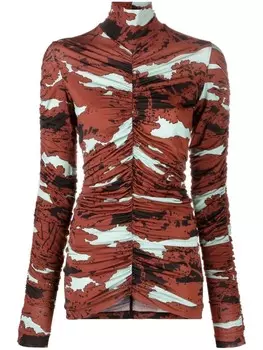 Colville топ с абстрактным принтом и высоким воротником, синий