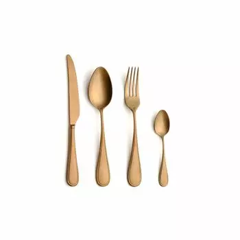 Comas Contour Vintage Copper Набор столовых приборов из 24 предметов, настольные столовые приборы, нержавеющая сталь 18/10, медного цвета, 5780