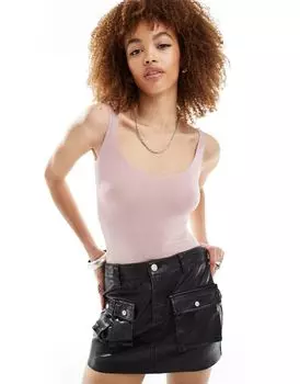 Commando - Ballet - Боди лилового цвета с круглым вырезом