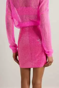 COMMANDO Юбка мини из стрейч-джерси с пайетками, розовый