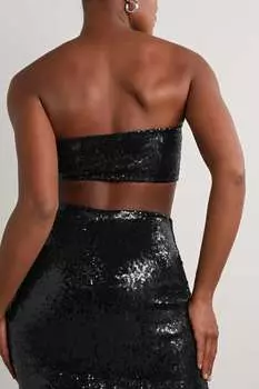 COMMANDO Топ-бандо из эластичного джерси с пайетками, черный