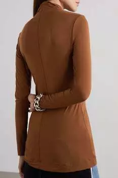 COMMANDO Топ из эластичного джерси с высоким воротником, коричневый