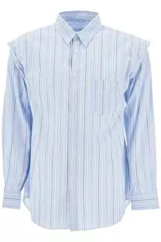 Comme Des Garcons Shirt Мужская полосатая рубашка с карманом, светло-голубой