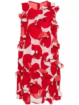 Comme Des Garons блузка с геометричным принтом и бантом, белый