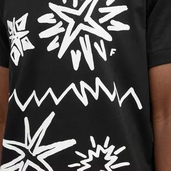 Comme des Garons Черная футболка с принтом звезд x Filip Pagowski, черный