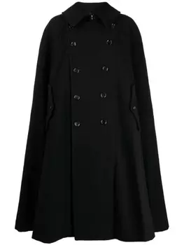 Comme Des Garons Comme Des Garons bib-collar double-breasted cape, черный