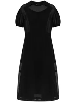 Comme Des Garons Comme Des Garons полупрозрачное платье миди с рукавами-фонариками, черный