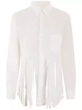 Comme Des Garons Comme Des Garons рубашка с длинными рукавами и бахромой, белый