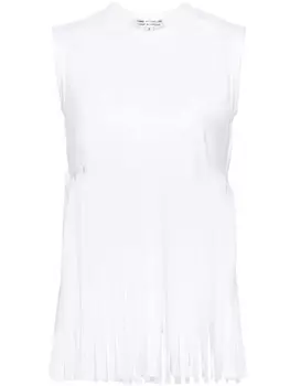 Comme Des Garons Comme Des Garons топ из джерси с бахромой, белый