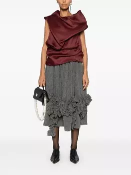 Comme Des Garons Comme Des Garons юбка миди с оборками, серый