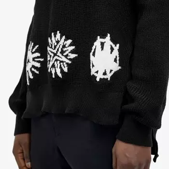 Comme des Garons Comme des Garons x Filip Pagowski Intarsia Crew Knit, черный