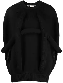 Comme Des Garons джемпер крупной вязки с аппликацией, черный