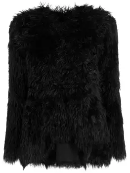 Comme Des Garons faux-fur long-sleeved top, черный