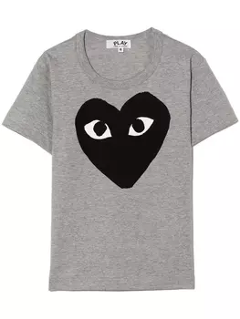 Comme des Garons футболка с логотипом, серый