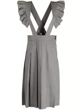 Comme Des Garons Girl клетчатое платье с оборками, черный