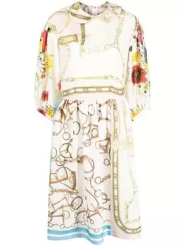 Comme Des Garons Girl платье миди фактурной вязки, белый