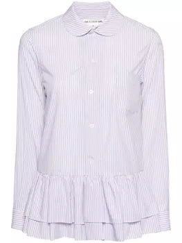 Comme Des Garons Girl рубашка в полоску с оборками, синий