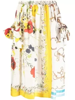 Comme Des Garons Girl юбка прямого кроя с принтом, белый