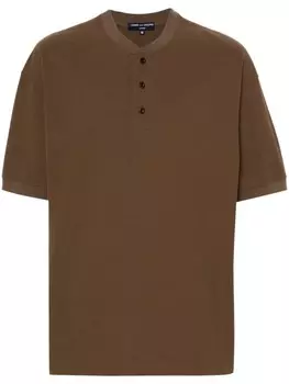 Comme des Garons Homme футболка из ткани пике, коричневый