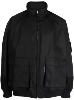 Comme des Garons Homme куртка на молнии с воротником-воронкой, черный