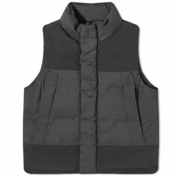 Comme Des Garons Homme Нейлоновый жилет в шерстяную полоску