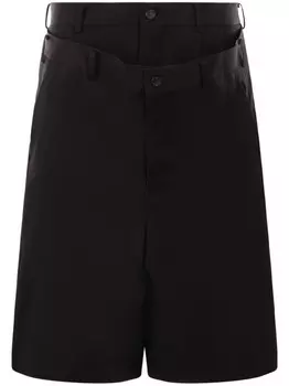 Comme des Garons Homme Plus многослойные шорты строгого кроя, черный
