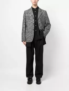 Comme des Garons Homme Plus однобортный пиджак с графичным принтом, черный