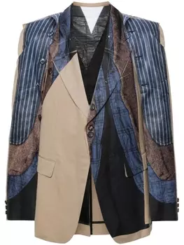 Comme des Garons Homme Plus шерстяной пиджак с эффектом тромплей, нейтральный цвет