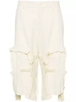 Comme des Garons Homme Plus шорты с необработанными краями, серый